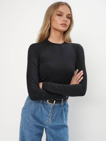 Mohito - Обтисла блузка basic - чорний - XL Mohito - Обтисла блузка basic - чорний - XL