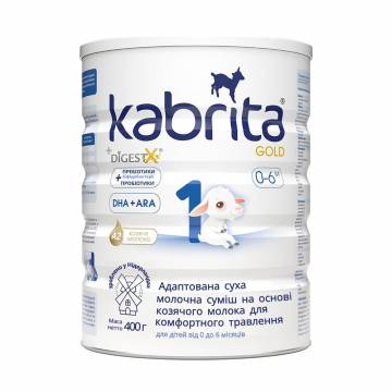 Адаптированная сухая молочная смесь Kabrita 1 Gold для комфортного пищеварения на основе козьего молока с рождения, 400 г Адаптированная сухая молочная смесь Kabrita 1 Gold для комфортного пищеварения на основе козьего молока с рождения, 400 г