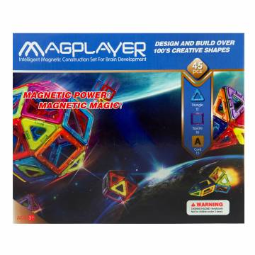 Конструктор Magplayer Магнітний набір 45 елементів (MPA-45) Конструктор Magplayer Магнітний набір 45 елементів (MPA-45)