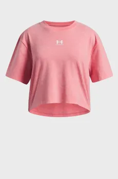Детская розовая футболка UA Rival Wash SS Розовый 8 Under Armour 6011673-600