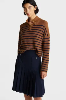 Женский коричневый шерстяной джемпер в полоску Коричневый XS Tommy Hilfiger WW0WW44981