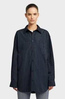 Женская темно-синяя рубашка в полоску Oversized Синий S G-Star RAW D27133,E084