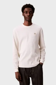 Мужской белый лонгслив WAFFLE BADGE Белый XXL Calvin Klein Jeans LV040EM217