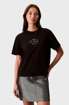Женская черная футболка BOXY COCTAIL LOGO Черный XS Calvin Klein Jeans LV047E811G