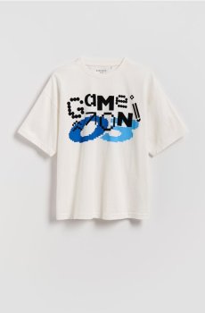 Reserved - Бавовняна футболка - кремовий - 870HR-01X