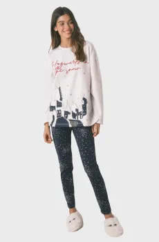 Женская темно-синяя пижама (лонгслив, брюки) Hogwarts Разноцветный XS womensecret 3132238