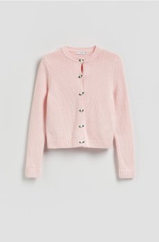 Reserved - Кардиган з декоративними гудзиками - пастельний рожевий - 921IP-03X