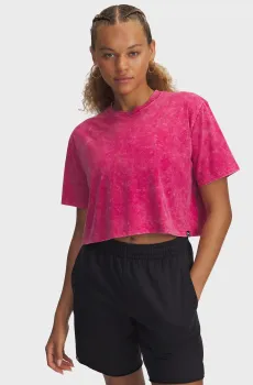 Женская малиновая футболка UA Rival Wash SS Малиновый L Under Armour 1389724-681