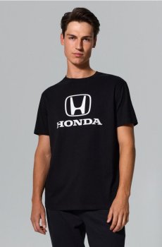 Бавовняна футболка з принтом Honda - чорний