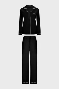 Женская черная пижама (рубашка, брюки) Черный 44 MARC&ANDRE W22-00SV400