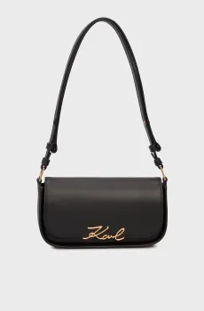 Женская черная кожаная сумка K SIGNATURE CB Черный ONESIZE Karl Lagerfeld 245W3043