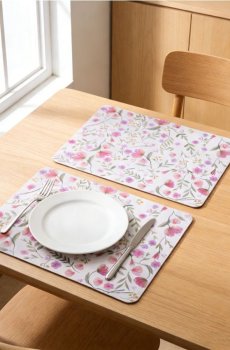 Набір квіткових підставок під тарілки 2 шт. - пастельний рожевий