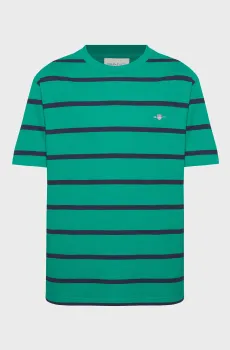 Мужская зеленая футболка в полоску STRIPED SS Зеленый L Gant 2003298