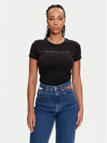 Tommy Jeans Футболка Linear DW0DW18398 Чорний Slim Fit Tommy Jeans Футболка Linear DW0DW18398 Чорний Slim Fit