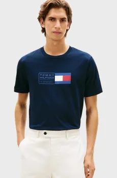 Мужская темно-синяя футболка BRAND LOVE Синий XL Tommy Hilfiger MW0MW42366