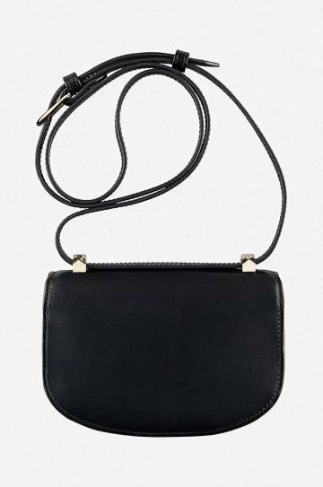 Кожаная сумочка A.P.C. Geneve Mini цвет чёрный PXAWV.F61415-BLACK Кожаная сумочка A.P.C. Geneve Mini цвет чёрный PXAWV.F61415-BLACK