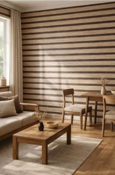 Самоклеюча шпалери з візерунком, що імітує жалюзі - коричневий