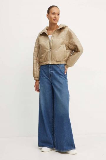 Куртка BOSS женская цвет бежевый зимняя oversize 50518851 Куртка BOSS женская цвет бежевый зимняя oversize 50518851