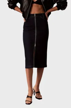Женская темно-синяя джинсовая юбка DENIM ZIP FRONT SKIRT CK CLASSIC Синий 27 Calvin Klein Jeans LV047E791G