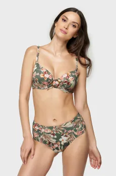 Женские зеленые трусики от купальника с узором Зеленый 40 MARC&ANDRE L2303-ZP-HRS