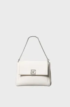Женская белая сумка EMBLEM PEBBLE Белый ONESIZE Calvin Klein LV04F3511G