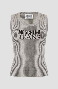 Женский серебристый топ Серебряный M Moschino J0884.3205;1610