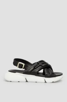 Женские черные кожаные сандалии Черный 37 Baldinini D4E904T1VITE;0000