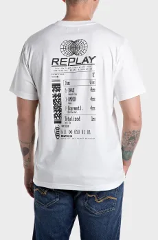 Мужская белая футболка Белый M Replay M3057 .000.2660