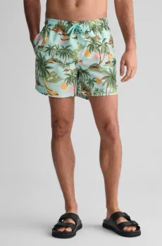 Мужские мятные плавательные шорты с узором HAWAII PRINT SWIM SHORTS Ментоловый S Gant 922416008