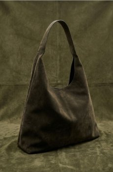 Сумка hobo з штучного замшу - хакі