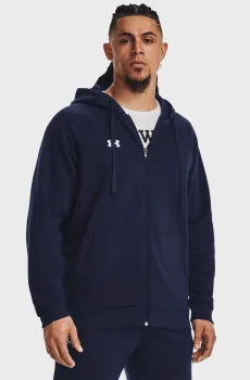 Мужское темно-синее худи UA Rival Fleece FZ Hoodie Синий XL Under Armour 1379767-410