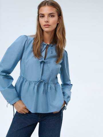 Mohito - Блузка з зав’язкою - синій - 34