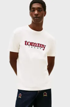 Мужская белая футболка REG APPLIQ GRAPHIC Белый M Tommy Jeans DM0DM22719