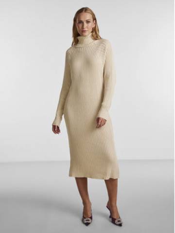 YAS Трикотажна сукня Mavi 26028660 Бежевий Regular Fit YAS Трикотажна сукня Mavi 26028660 Бежевий Regular Fit