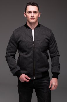 Мужской бомбер черный с кашемиром RA-2309-black