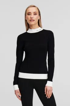 Женский черный гольф Черный M Karl Lagerfeld 245W2000