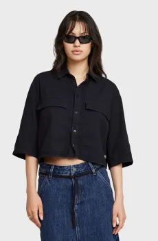 Женская черная рубашка Boxy Черный M G-Star RAW D26018,D454