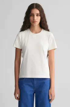 Женская белая футболка REG TONAL SHIELD SS Белый S Gant 4200262