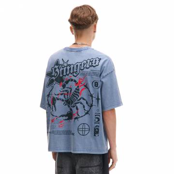 Cropp - Футболка з вареним ефектом - steel blue Cropp - Футболка з вареним ефектом - steel blue