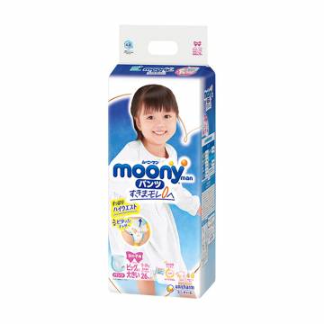 Подгузники-трусики Moony для девочек, размер XXL (13-28 кг), 26 шт Подгузники-трусики Moony для девочек, размер XXL (13-28 кг), 26 шт