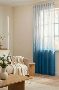 Омбре штора на тасьмі - синій