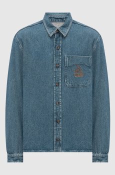 Синяя джинсовая рубашка
