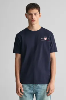 Мужская темно-синяя футболка REG ARCHIVE SHIELD EMB Синий S Gant 2067004