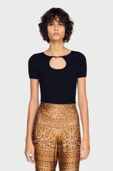 Женский черный топ Черный S Sandro SFPPU02842_Black