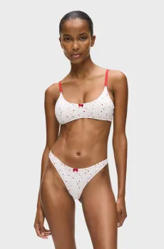 Женские белые трусики с узором KARL HEARTS AOP THONG Белый M Karl Lagerfeld B1W47019