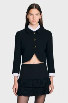 Женский черный жакет Черный 40 Sandro SFPVE01217_Black