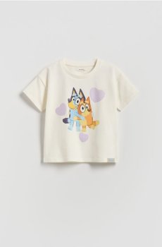 Reserved - Бавовняна футболка Bluey - кремовий - 575FT-01X