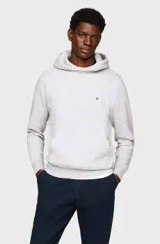 Мужское светло-серое худи FLAG LOGO Серый M Tommy Hilfiger MW0MW34266