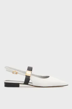 Женские белые кожаные слингбеки Rosaline Белый 37 PRPY PRSLT1298W