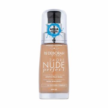 Тональная основа для лица Deborah 24Ore Nude Perfect SPF 20, 04 Apricot, 30 мл Тональная основа для лица Deborah 24Ore Nude Perfect SPF 20, 04 Apricot, 30 мл